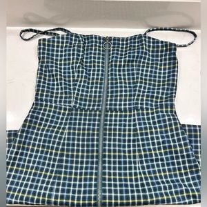 Bodycon plaid zip up dress